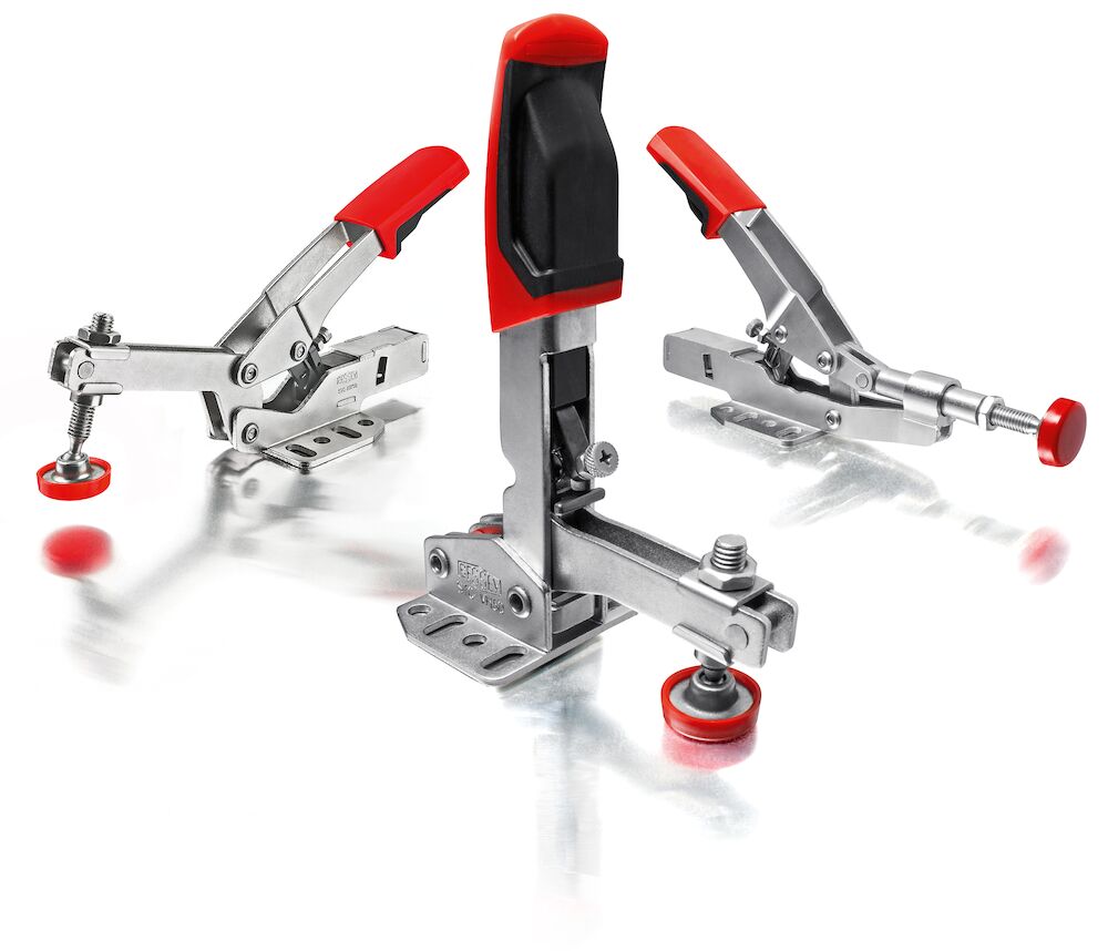 Drei variable Schnellspanner STC stehen nebeneinandern.